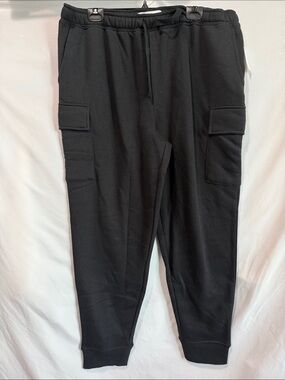 Amazon Essentials Men's Black Cargo Jogger Sweatpants